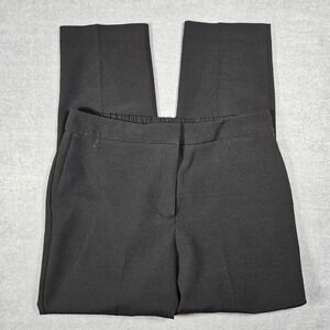 Adrienne Vittadini Womens Black Straight Leg Dress Pants Elastic Back Size 12